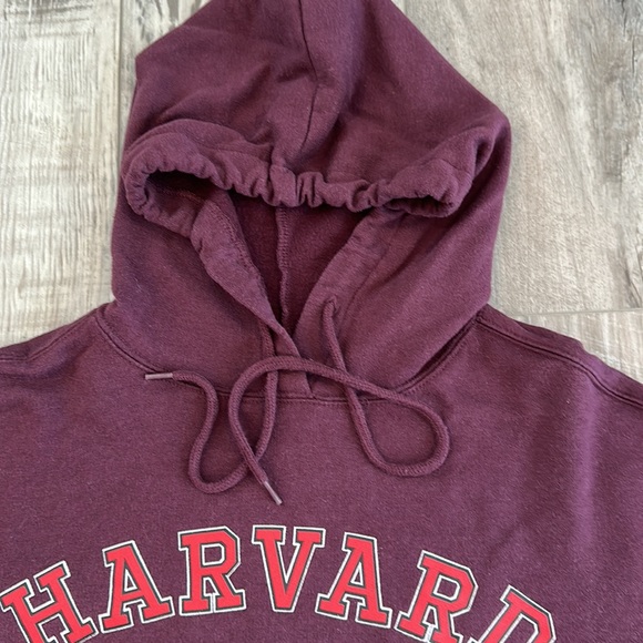 Harvard fleece-lined cropped hooded sweatshirt / hoodie worn once, SUPER SOFT!!! - Picture 4 of 6